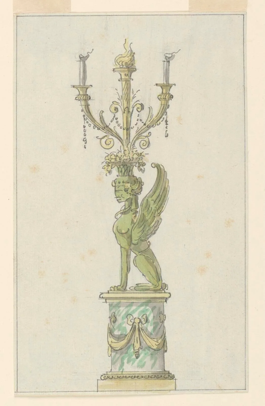 Drawing for a candelabrum