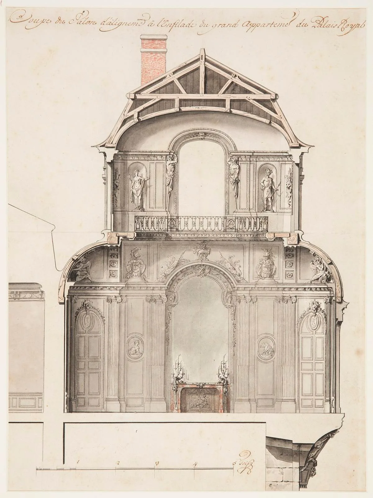 Preliminary Design for the Salon d'Angle at the Palais Royal, Paris, France