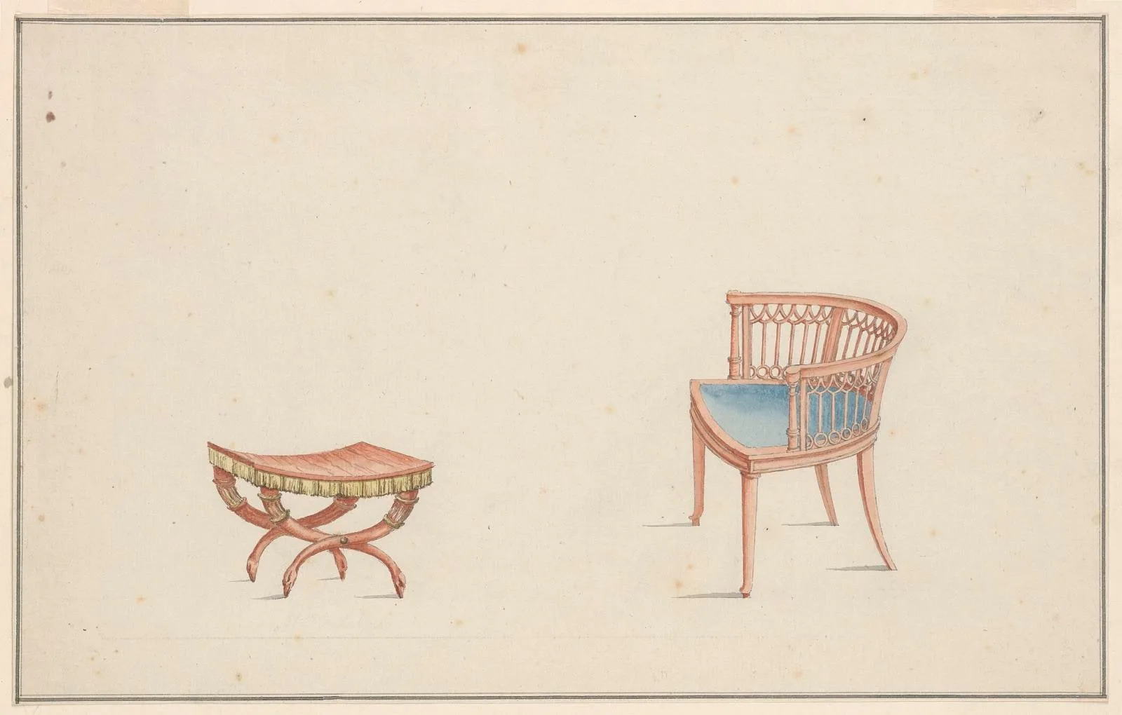 Design for Armchair and Stool