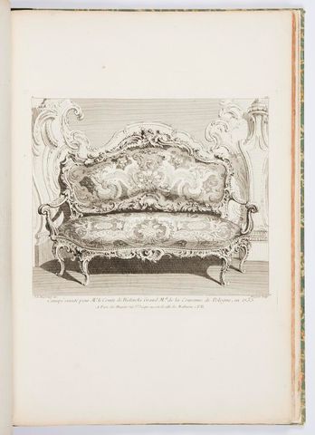 Canapé executé pour Mr. le Comte de Bielinski Grand M.al de la Couronne de Pologne, en 1735.; Canapé exécuté pour le comte de Bielinski en 1735, 4th Plate