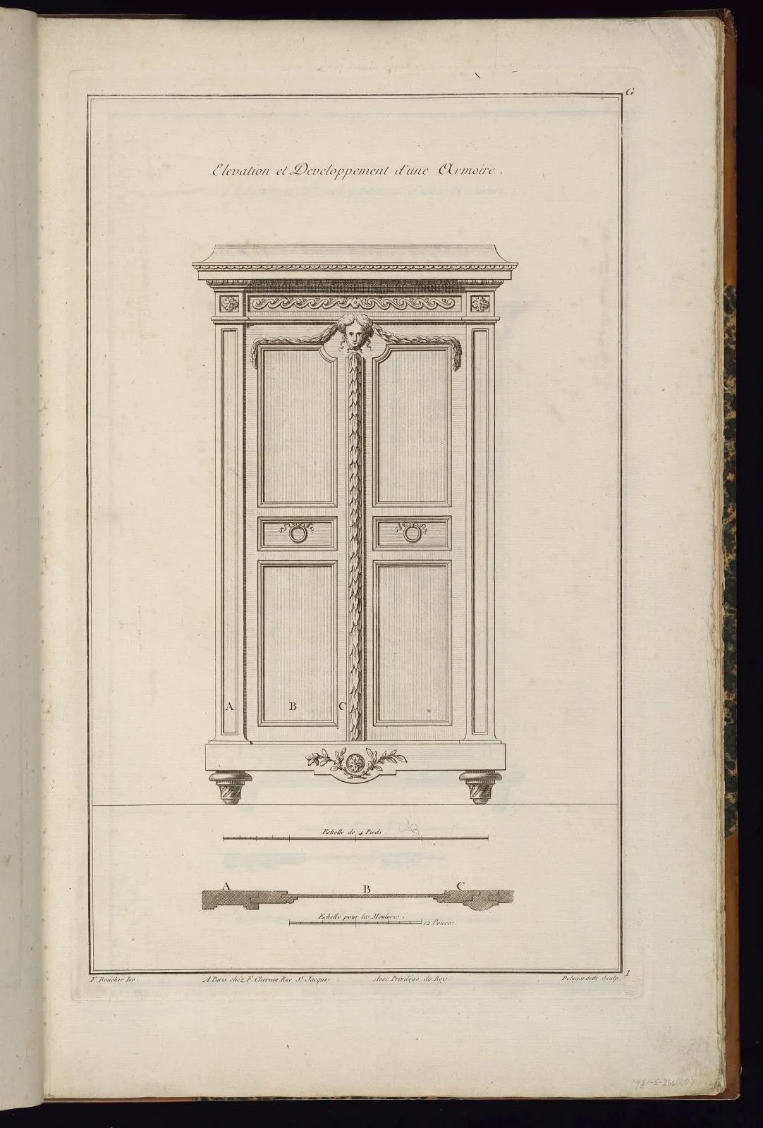 Elevation et Developpement d'une Armoire