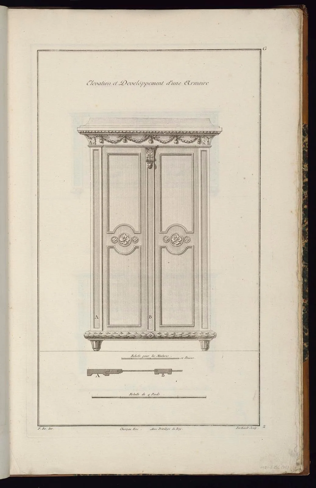 Elevation et Developpement d'une Armoire