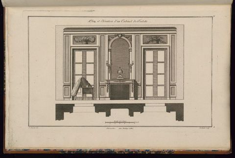 Plan et Elevation d'un Cabinet de Toilette