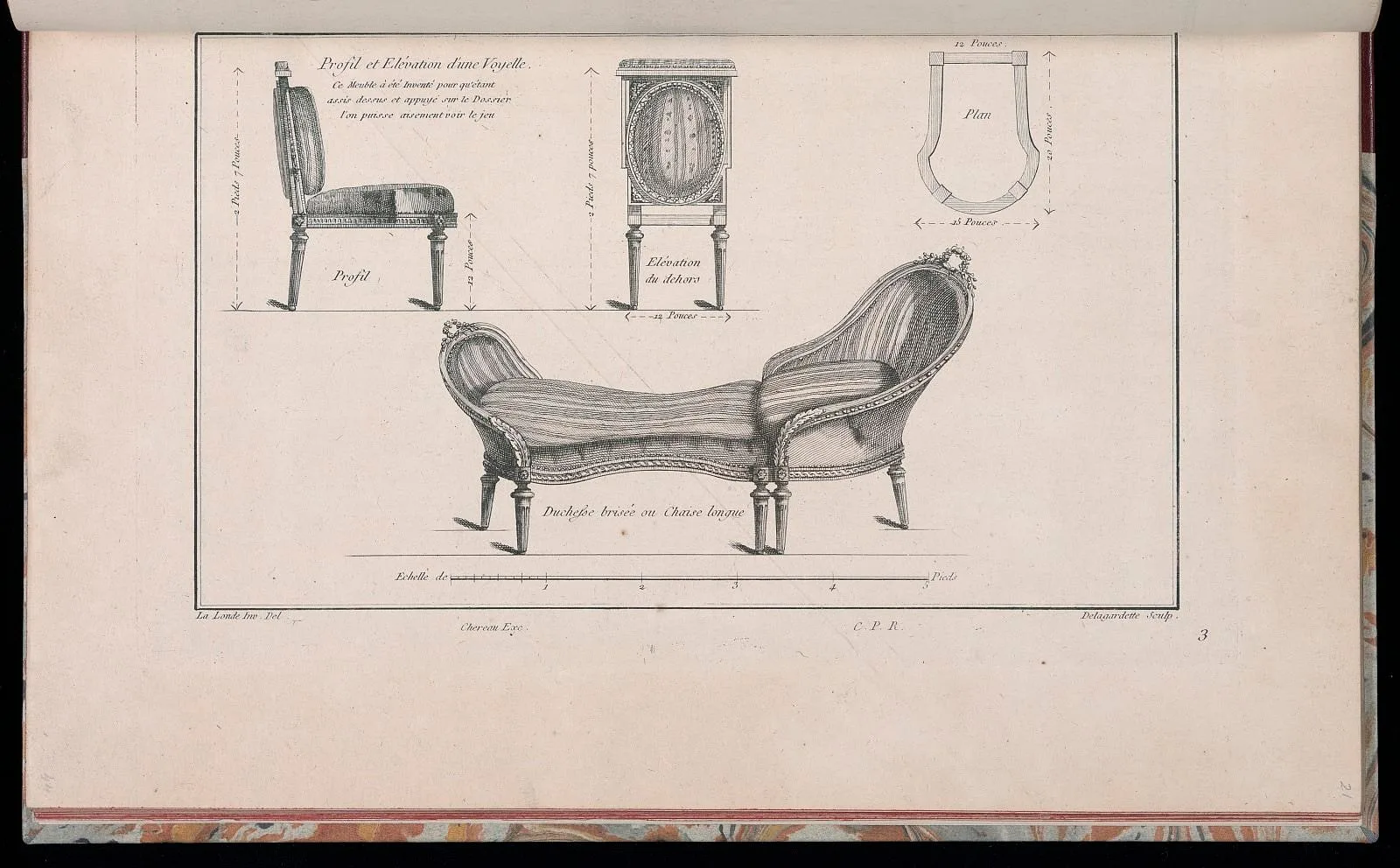 Profil et Elévation d'une Voyelle [et] Duchesse brisée ou Chaise longue