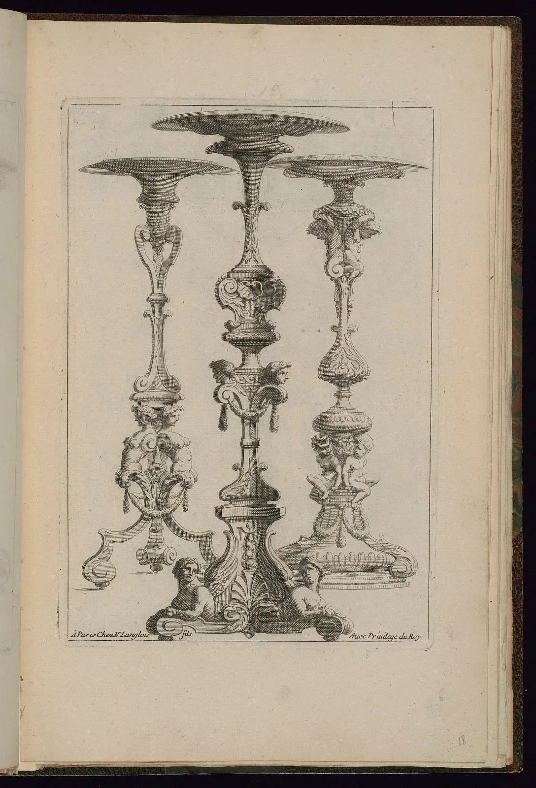 Three Gueridons (Candlestands) Designs
