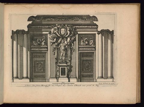 Interior Wall Elevation with a Statue of the King Louis XIV