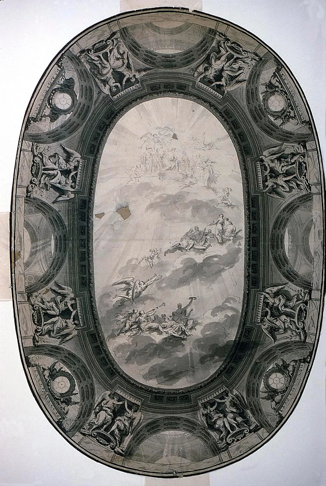 Project for the Painted Decoration of the Ceiling of a Hall (Painted Oval Ceiling)