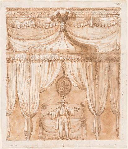 Bedroom alcove with a figure