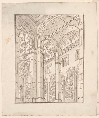 Stage Design: Library Interior with Arches
