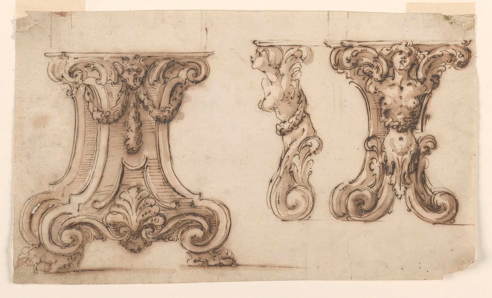 Projects for a pedestal and a console