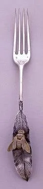 Dessert Fork with Gold Plated Honeybee on Handle