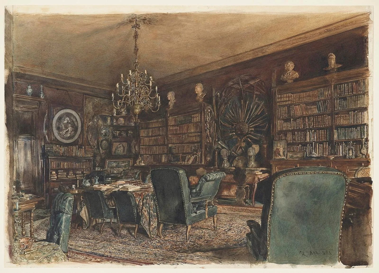 The Library in the Apartment of Count Lanckoronski in Vienna, Riemergasse 8