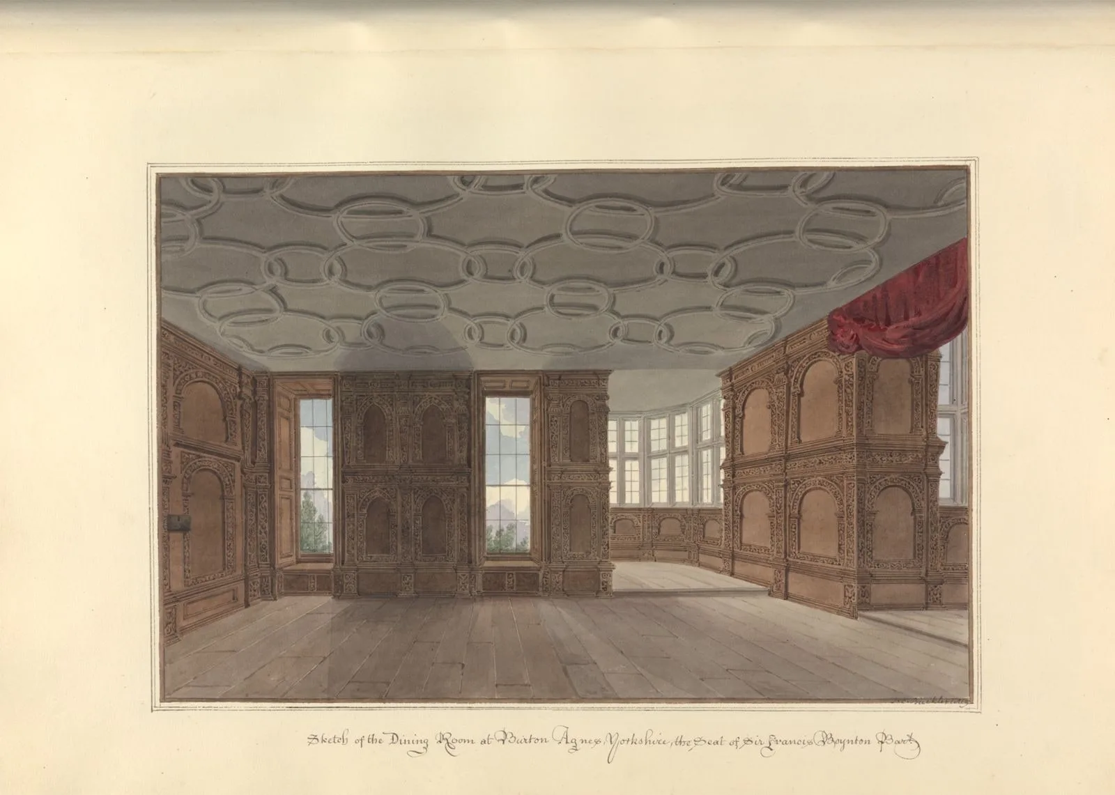 Sketch of the Dining Room at Burton Agnes; Yorkshire, The Seat of Sir Francis Boynton Bart.