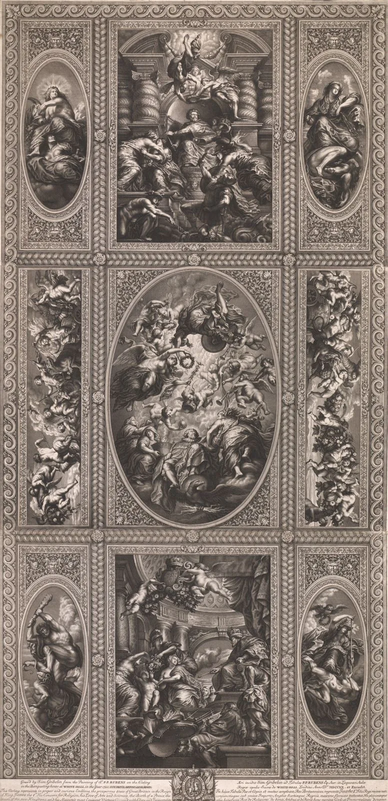 From the Painting of the Ceiling in the Banqueting House at White-Hall in the Year 1720