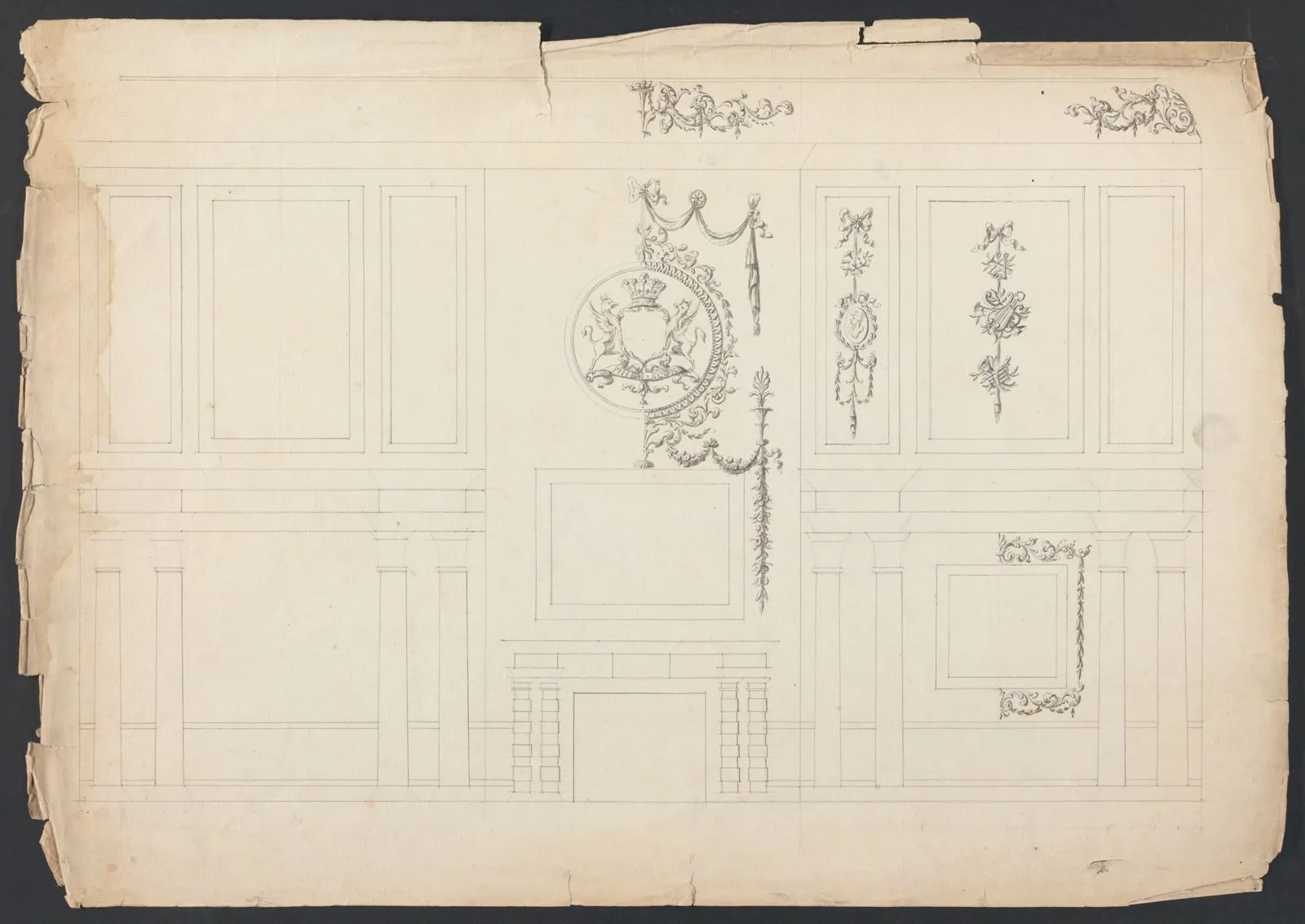 Cobham Hall, Kent: Drawing for Wall Decoration