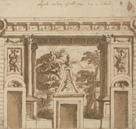 A Design for a Mural Executed in the Salon at Roehampton House, Surrey: Apollo Carrying off  Aeneas in a Cloud
